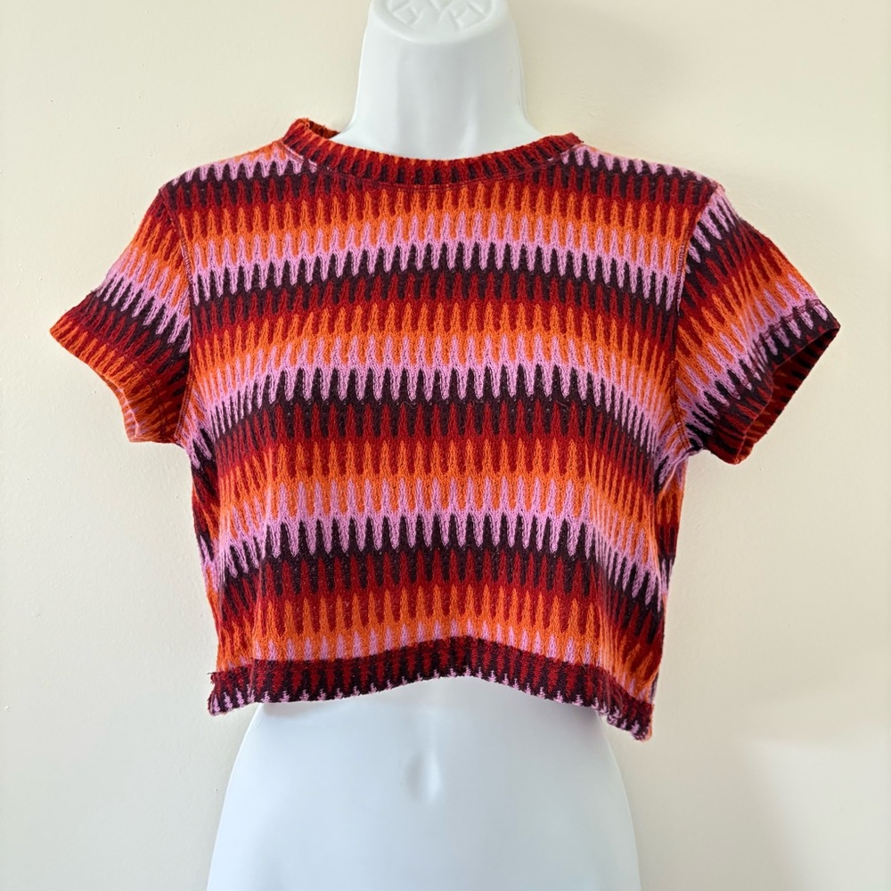 We The Free Striped Cropped Tee